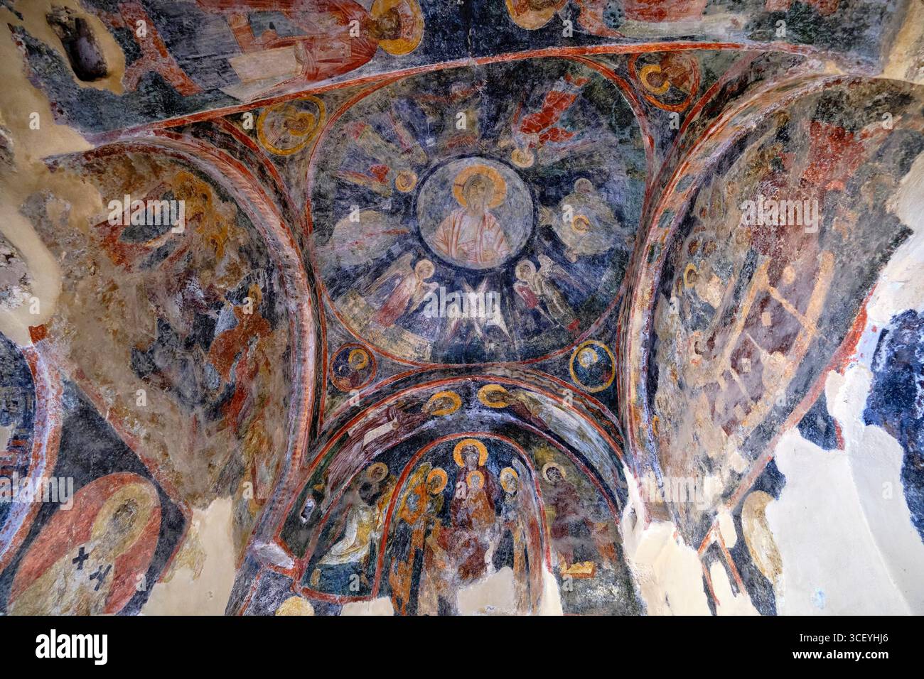 Griechenland, Peloponnes, archäologische Stätte von Mystra, UNESCO-Weltkulturerbe, Kirche der Heiligen Sophia (Agia Sofia) Stockfoto