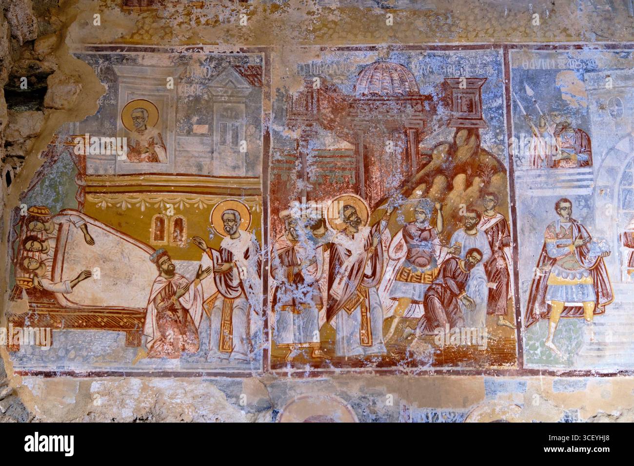 Griechenland, Peloponnes, archäologische Stätte von Mystra, UNESCO-Weltkulturerbe, Kirche St. Nikolaus Stockfoto