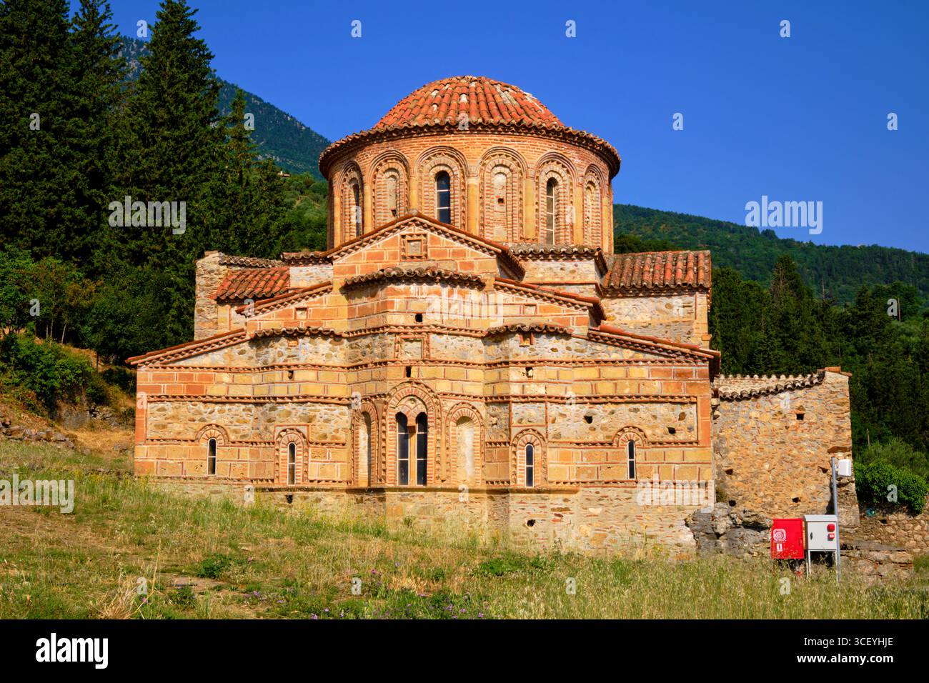 Griechenland, Peloponnes, archäologische Stätte von Mystra, UNESCO-Weltkulturerbe, Kirche St. Theodore (Agii Theodori) Stockfoto