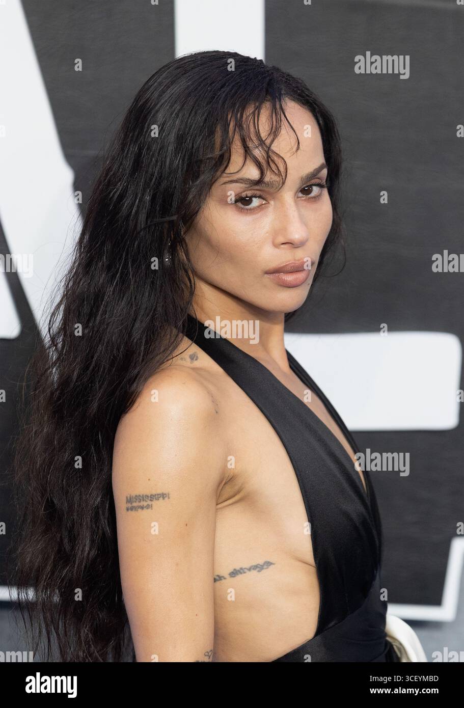 London, Großbritannien. August 2025. Zoe Kravitz nimmt an der britischen Gala-Vorführung von 'Gefangener Stealing' Teil, London, Vereinigtes Königreich, 20. August 2025 in London, England, Vereinigtes Königreich. Quelle: S.A.M./Alamy Live News Stockfoto