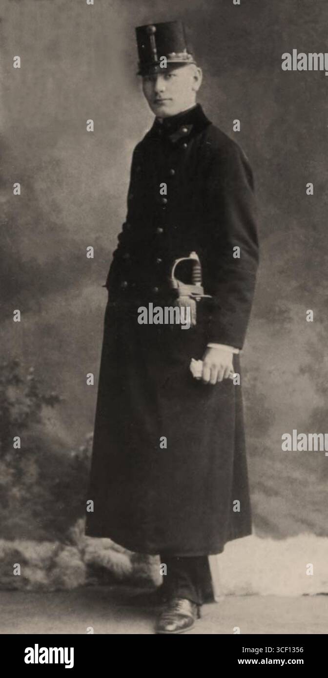 Ein historisches Foto von Major Cyril Hluchý, Kommandeur der Slowakischen Brigade von 1918 bis 1919. Er wurde um 1919 aufgenommen und zeigt ihn in Militäruniform. Stockfoto