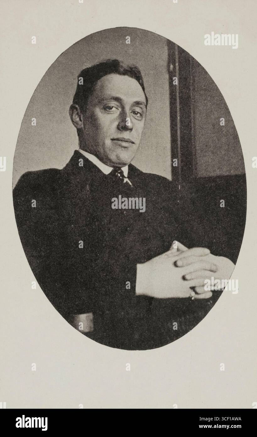 Diese Postkarte aus dem Ersten Weltkrieg erinnert an die Hinrichtung von Alexander Franck, einem Kaufmann aus Bouchout, Belgien, der am 3. September 1917 in Fort V in Edeghem hingerichtet wurde. Stockfoto