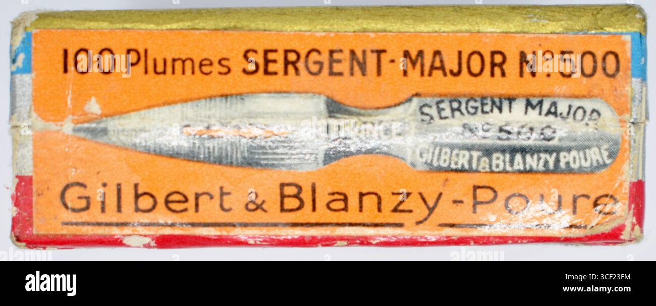 Die Gilbert & Blanzy-Poure Nr. 500 Sergent-Major Stiftbox, inspiriert von der Schlacht von Valmy, wird am 13. Juni 2020 katalogisiert. Es verbindet ein historisches Thema mit feiner Handwerkskunst. Stockfoto