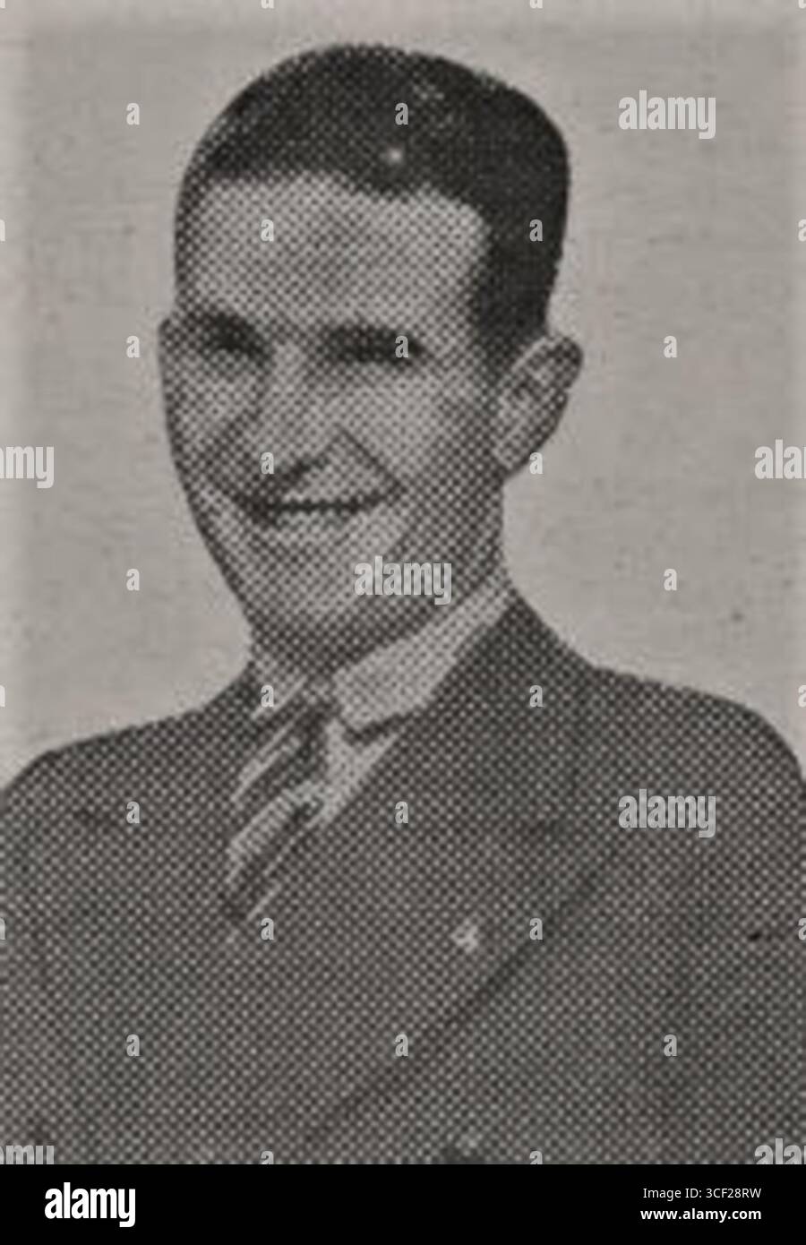 Francesc Tena i Guimerà, ein angesehener spanischer Fußballspieler, wurde in der Ausgabe vom 6. Februar 1929 von Gaceta Deportiva Nr. 40 profiliert. Seine Beiträge zum spanischen Fußball in den 1920er Jahren sind in Erinnerung geblieben. Stockfoto