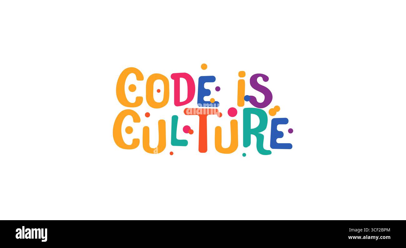 Trendiger technischer Slogan ist Kultur im lustigen Stil. Ideal für Entwickler-Merch, Codierung von Community-Branding, soziale Inhalte oder technische Startup-Drucke Stock Vektor