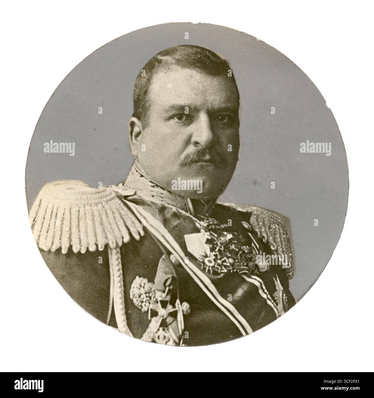 Dies ist ein Porträt von General Ratko Dimitriff, der die Stadt Kirk-Kilisse während des Ersten Balkankrieges 1912 eroberte, Teil des Konflikts zwischen den balkanstaaten und dem Osmanischen Reich. Stockfoto