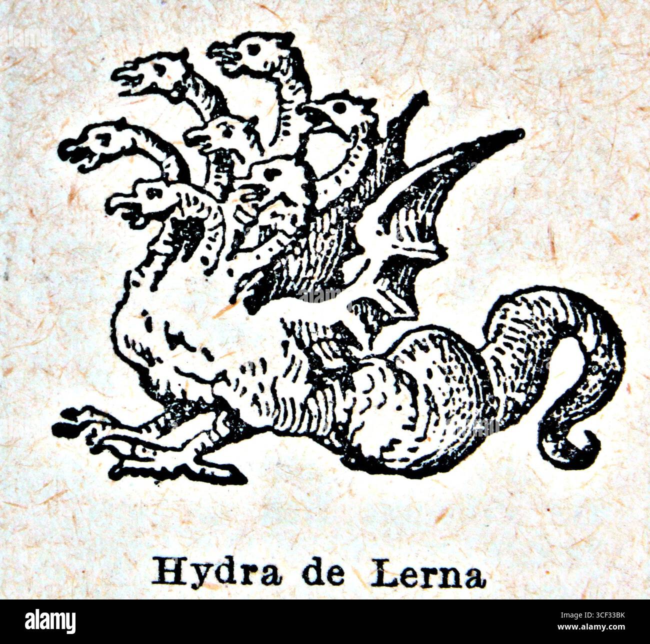 Diese Illustration aus dem Lello Universal Dictionary, veröffentlicht 1940, zeigt die Hydra von Lerna aus der griechischen Mythologie. Stockfoto