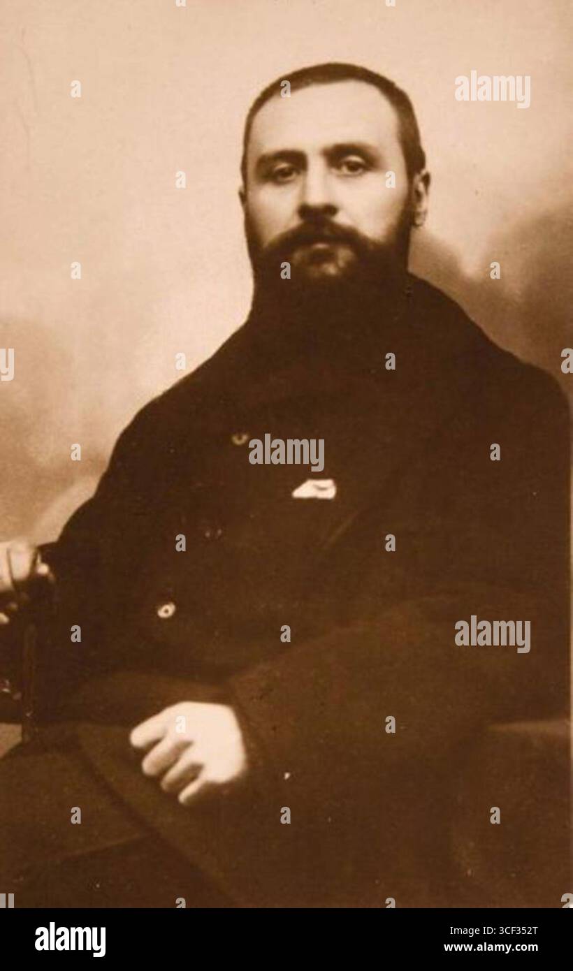 Ein Porträt von Germain Nouveau aus dem vierten Viertel des 19. Jahrhunderts, das den französischen Dichter und Künstler zeigt, der in der Symbolistenbewegung einflussreich war. Stockfoto