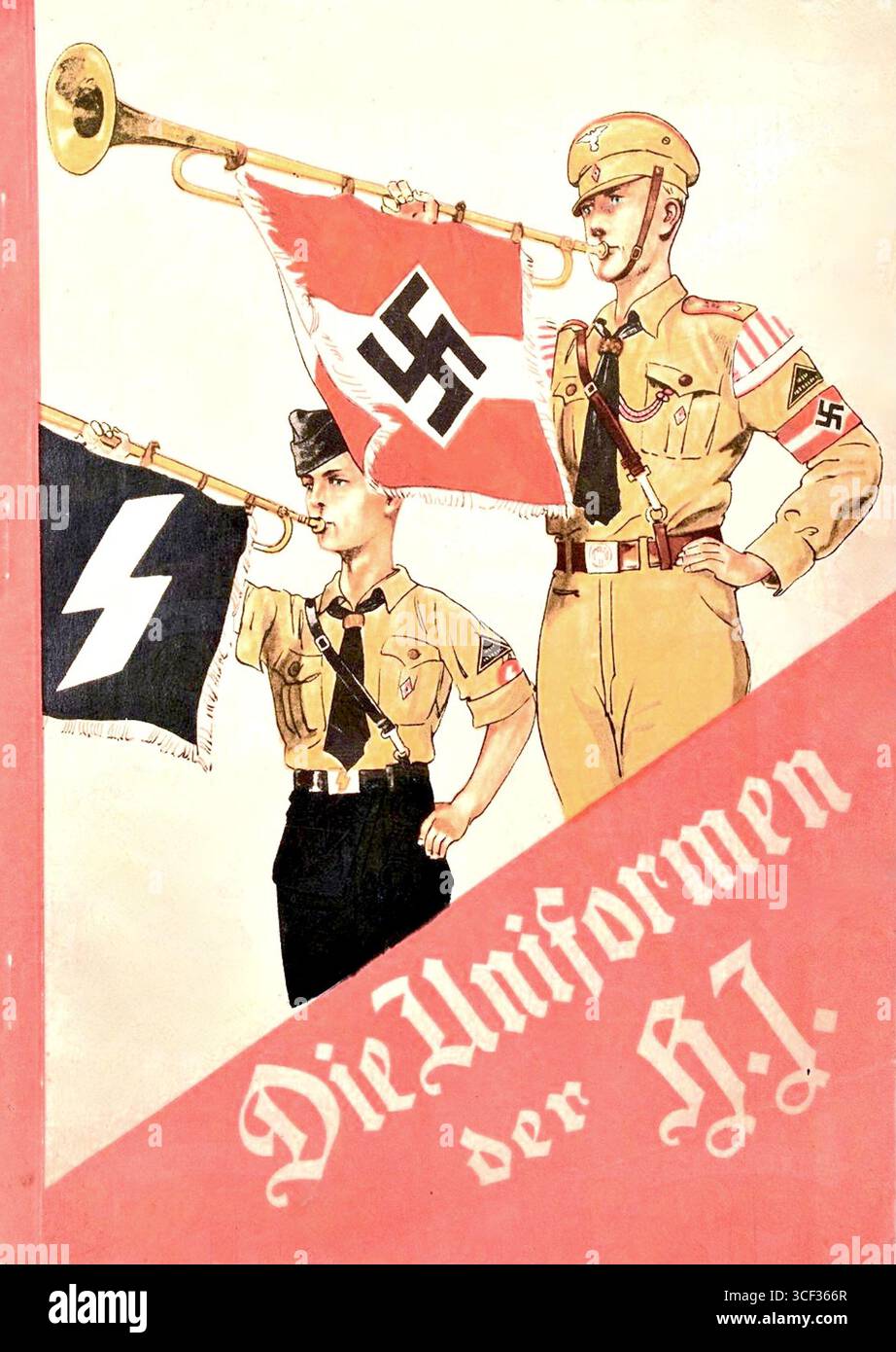 Cover von „die Uniformen der HJ“, in dem die offiziellen Uniformen der Hitlerjugend beschrieben sind. Diese Publikation diente in den 1930er Jahren als Leitfaden für Kleidung und Ausrüstung der NS-Jugendorganisationen Stockfoto