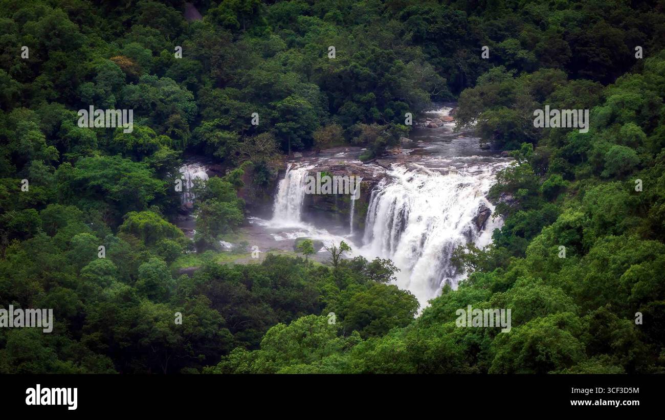 Lakkam Wasserfall im Norden von Munnar, Kerala, Südindien Stockfoto