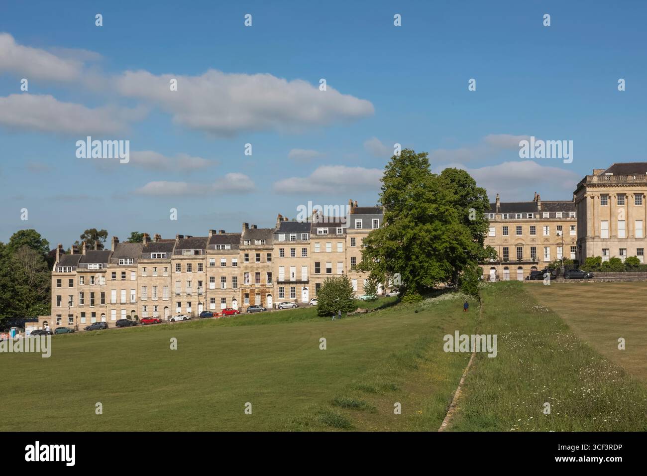 England, Somerset, Bath, The Royal Crescent and Crescent Lawn Stockfoto