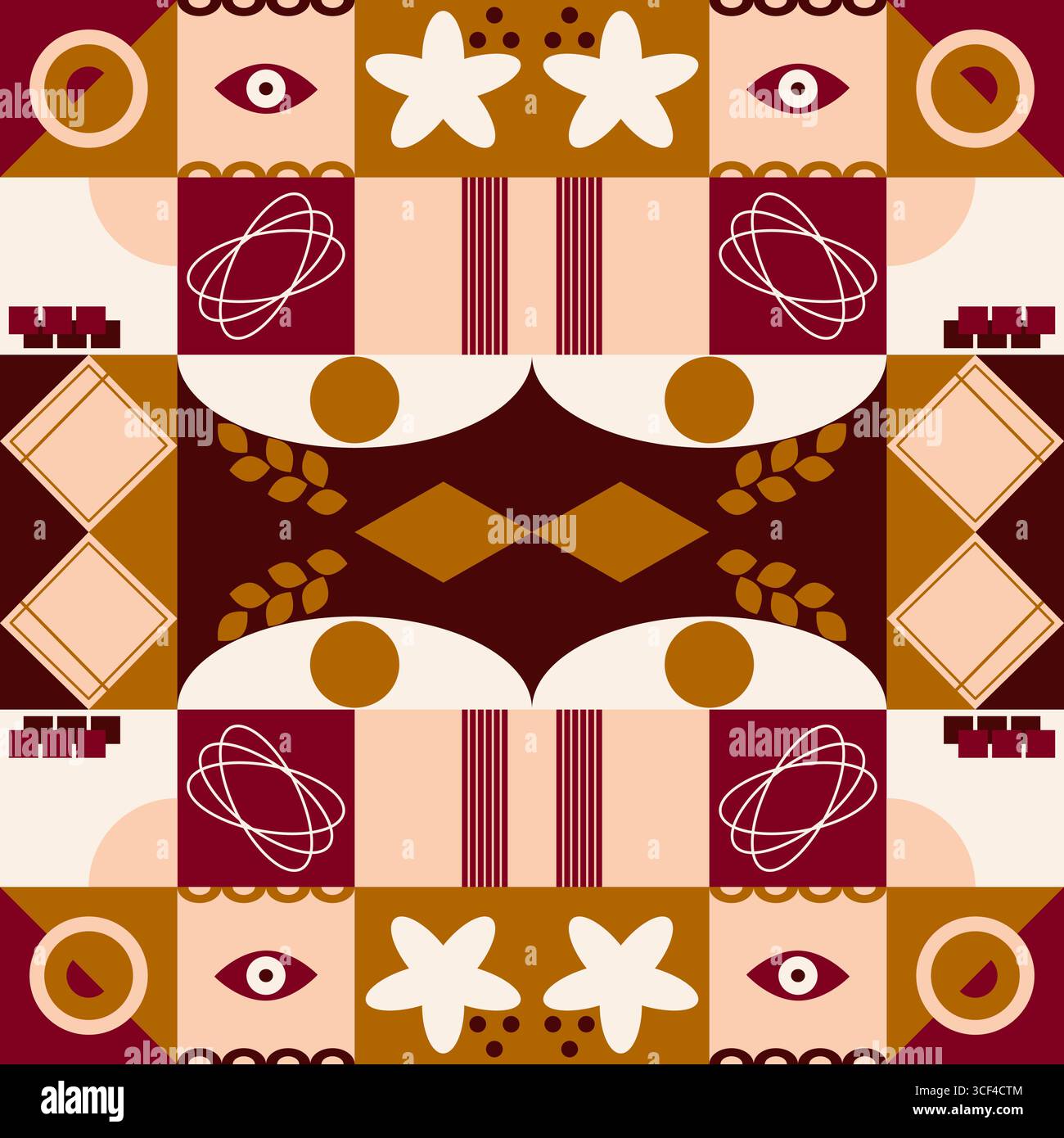 Abstraktes geometrisches nahtloses Muster mit Formen Vektorillustration Stock Vektor
