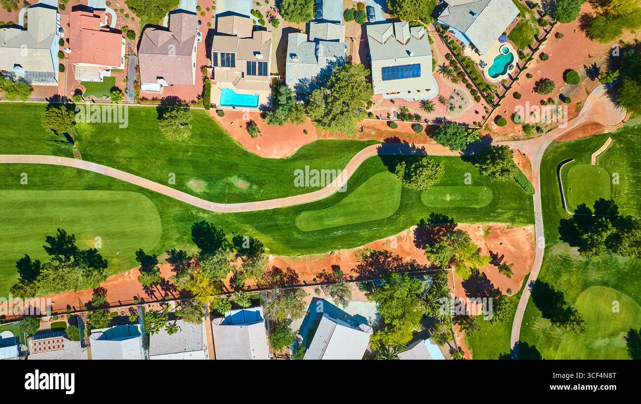 Golfplatz In Einer Wohngegend Aus Der Luft Las Vegas Stockfoto
