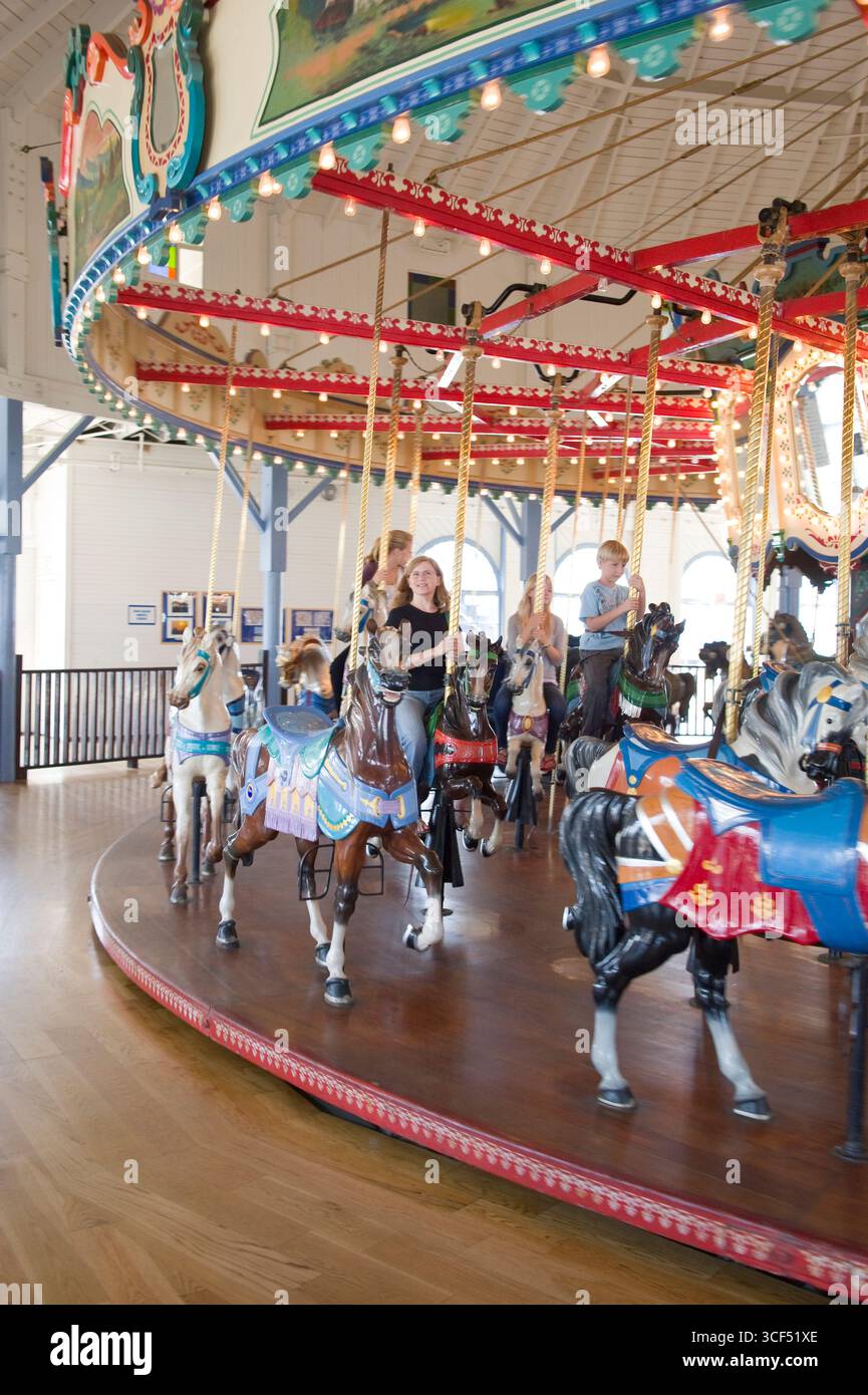 Santa Monica Pier Karussell gebaut im Stil byzantinisch-maurischen Kalifornien, Santa Monica, Los Angeles, Kalifornien, USA Stockfoto