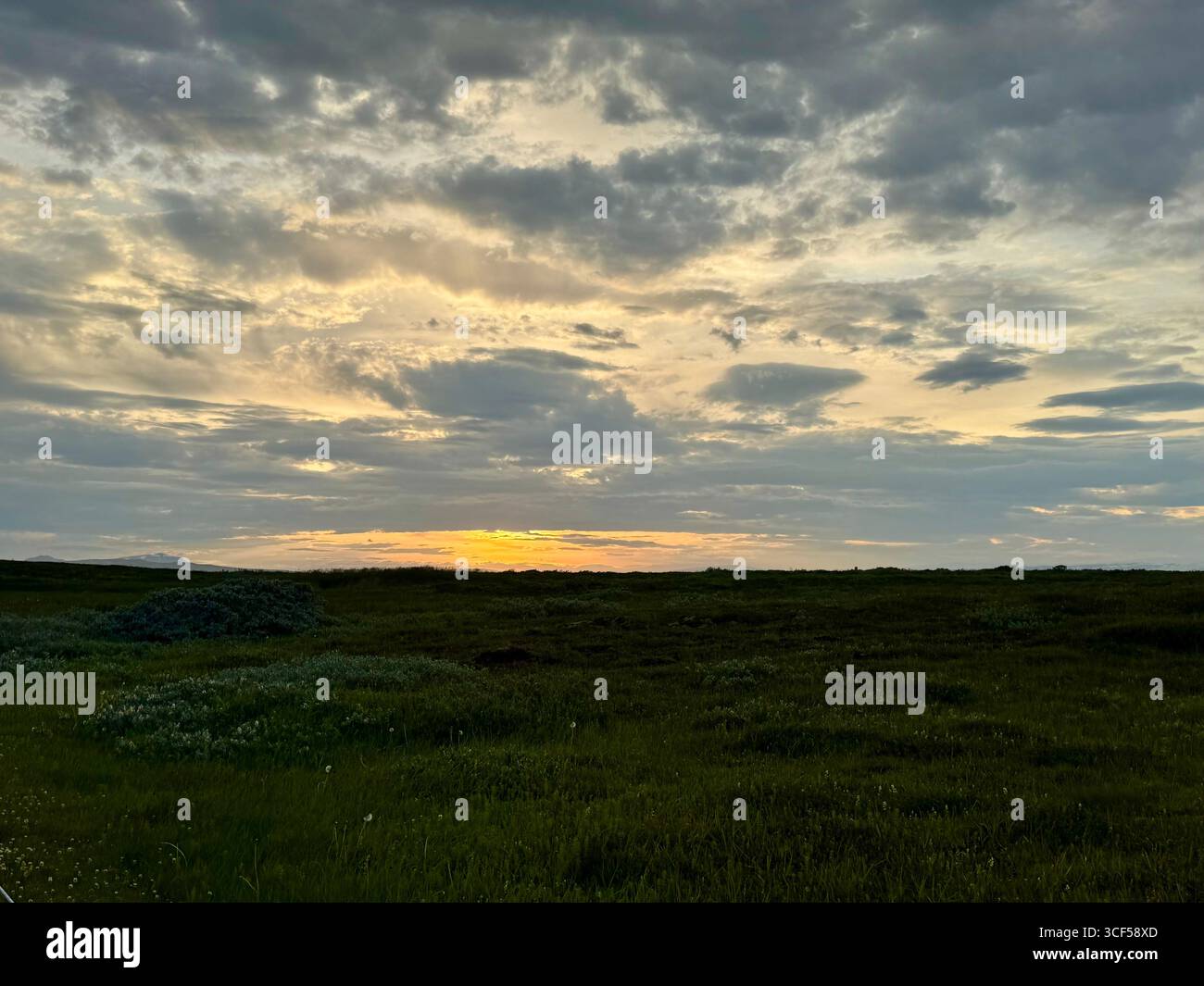 Im Golden Circle bei Sonnenuntergang im Sommer Stockfoto