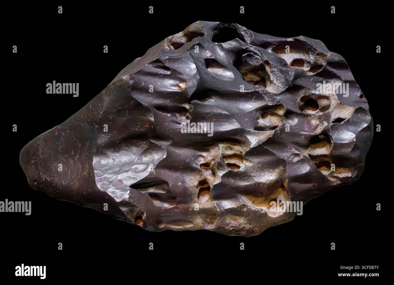 Ventifact, Wind-, Sand-, polierter und erodierter Stein. Stockfoto