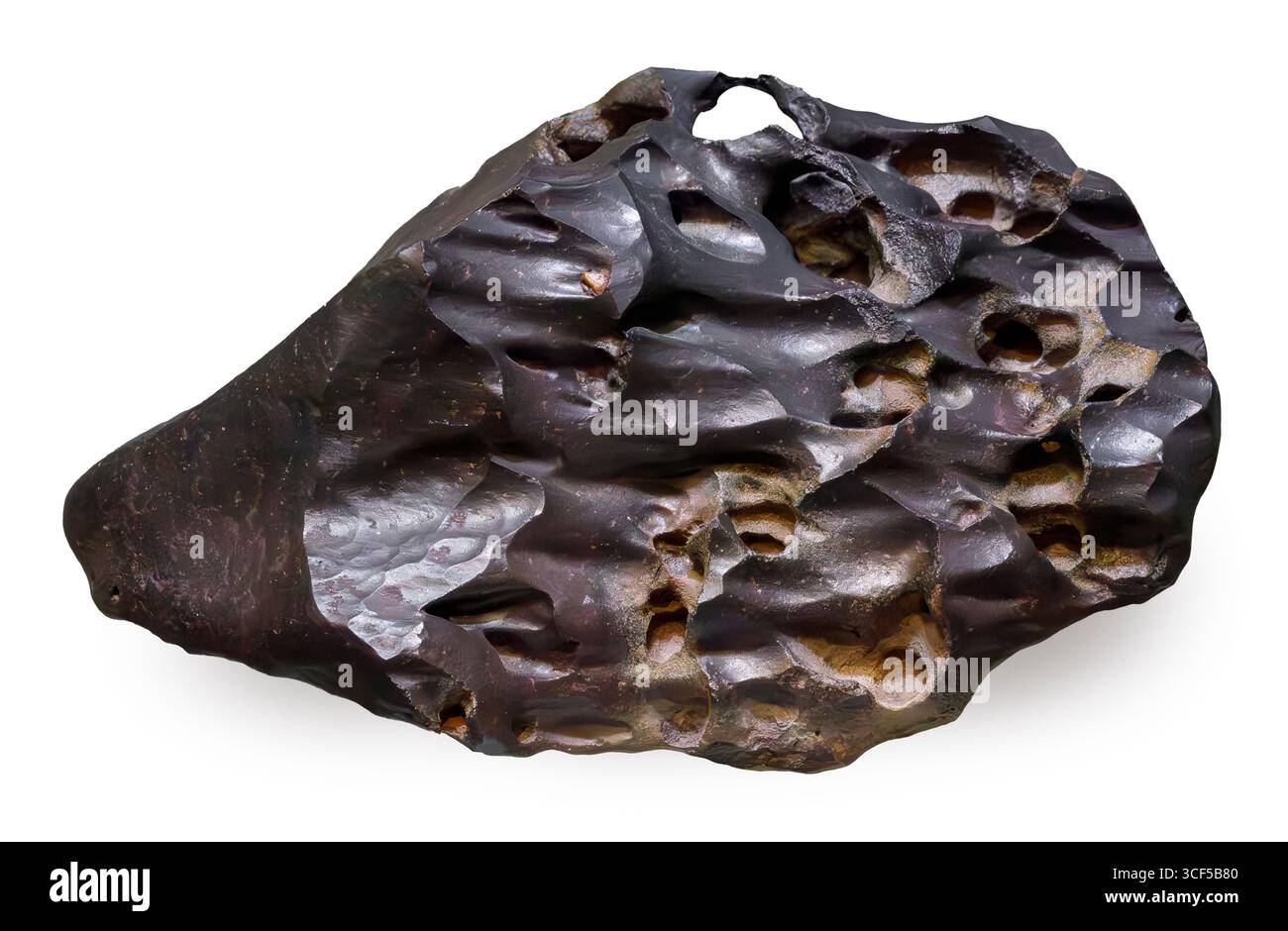 Ventifact, Wind-, Sand-, polierter und erodierter Stein. Stockfoto