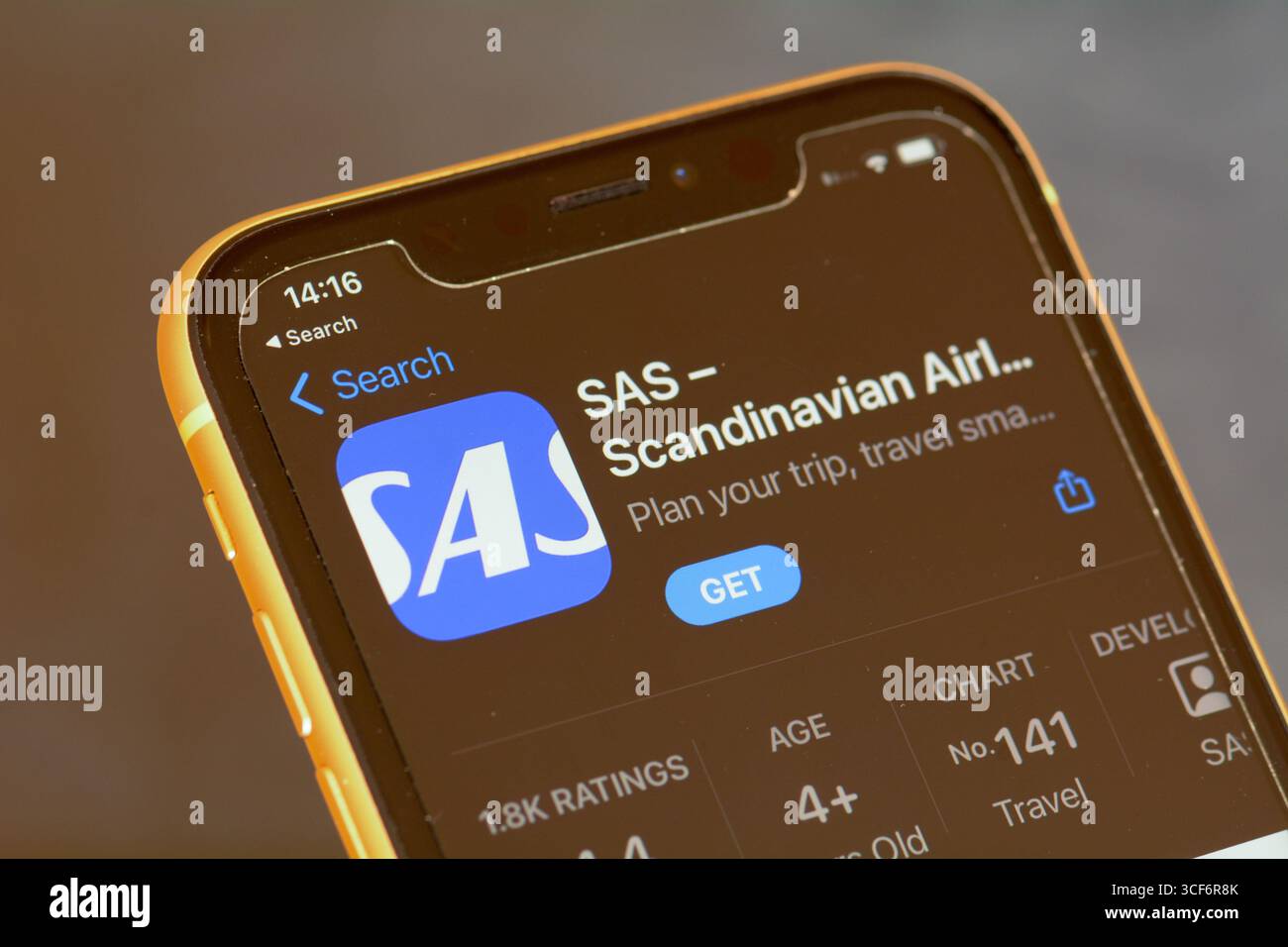 SAS – Scandinavian Airlines App Store im Apple App Store Stockfoto