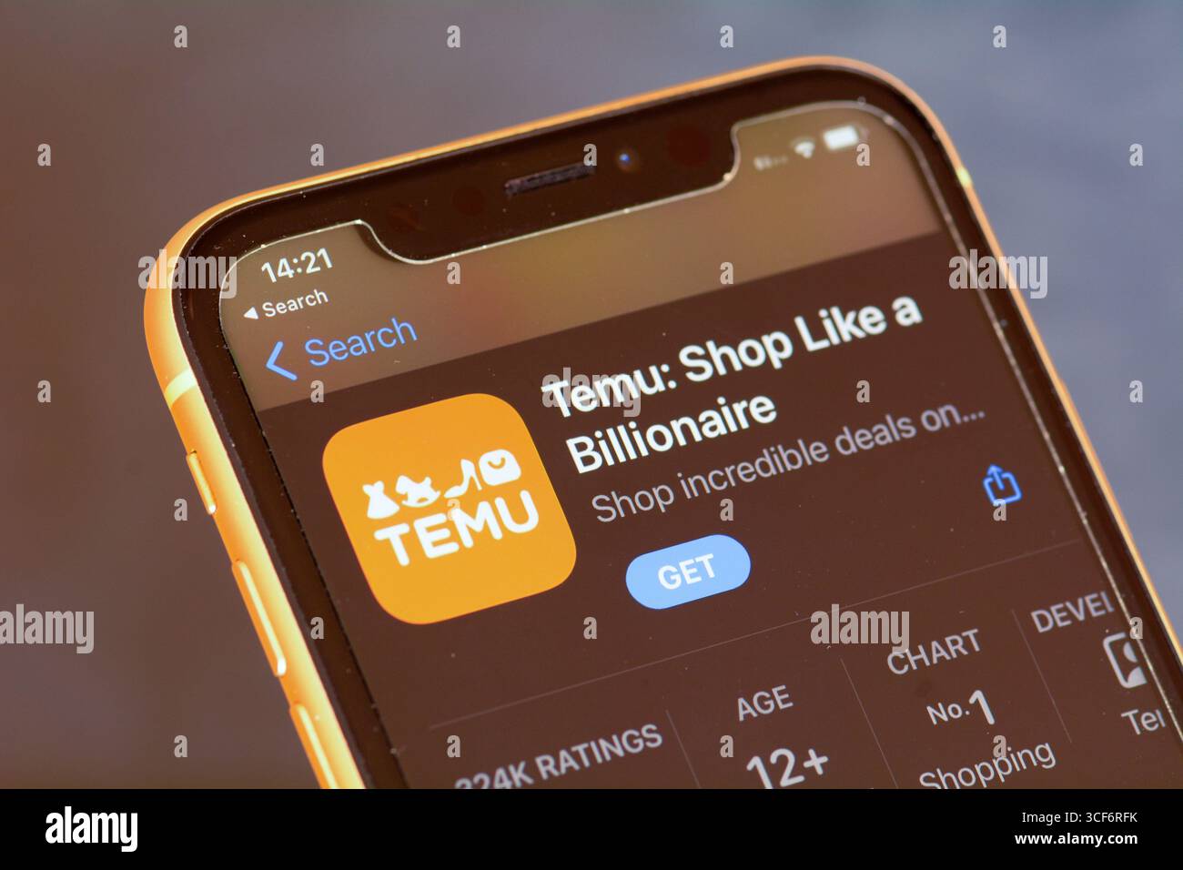 Temu App im Apple App Store Stockfoto