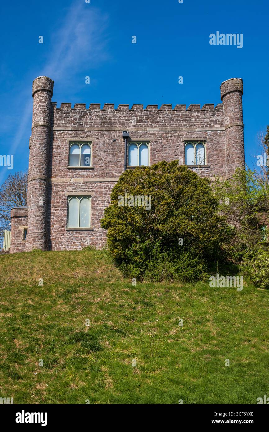 Abergavenny Castle Museum auf der Motte in Abergavenny Monmouthshire Wales Großbritannien Stockfoto