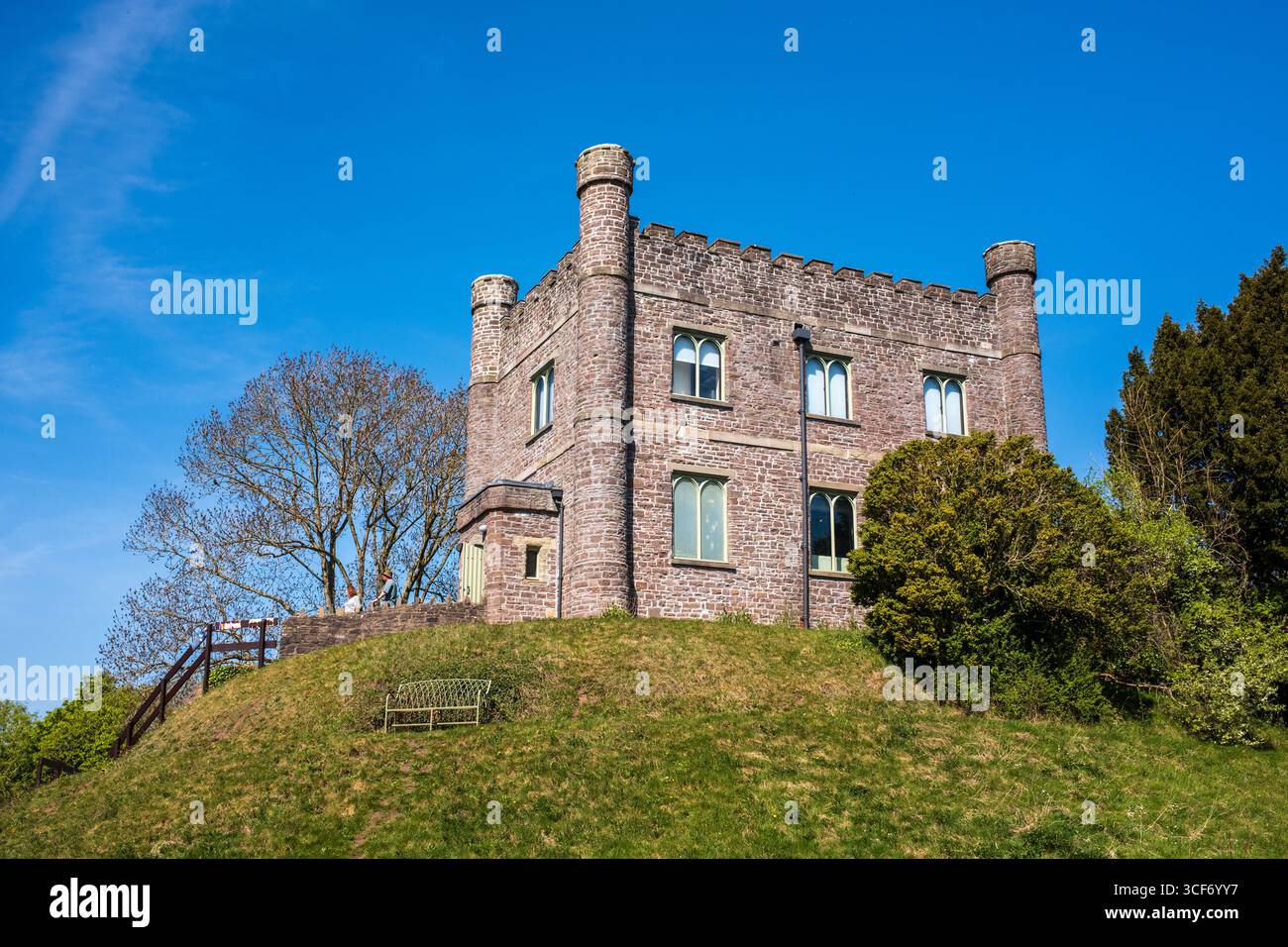 Abergavenny Castle Museum auf der Motte in Abergavenny Monmouthshire Wales Großbritannien Stockfoto