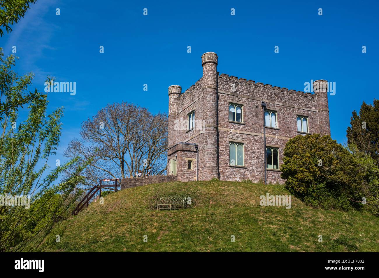 Abergavenny Castle Museum auf der Motte in Abergavenny Monmouthshire Wales Großbritannien Stockfoto