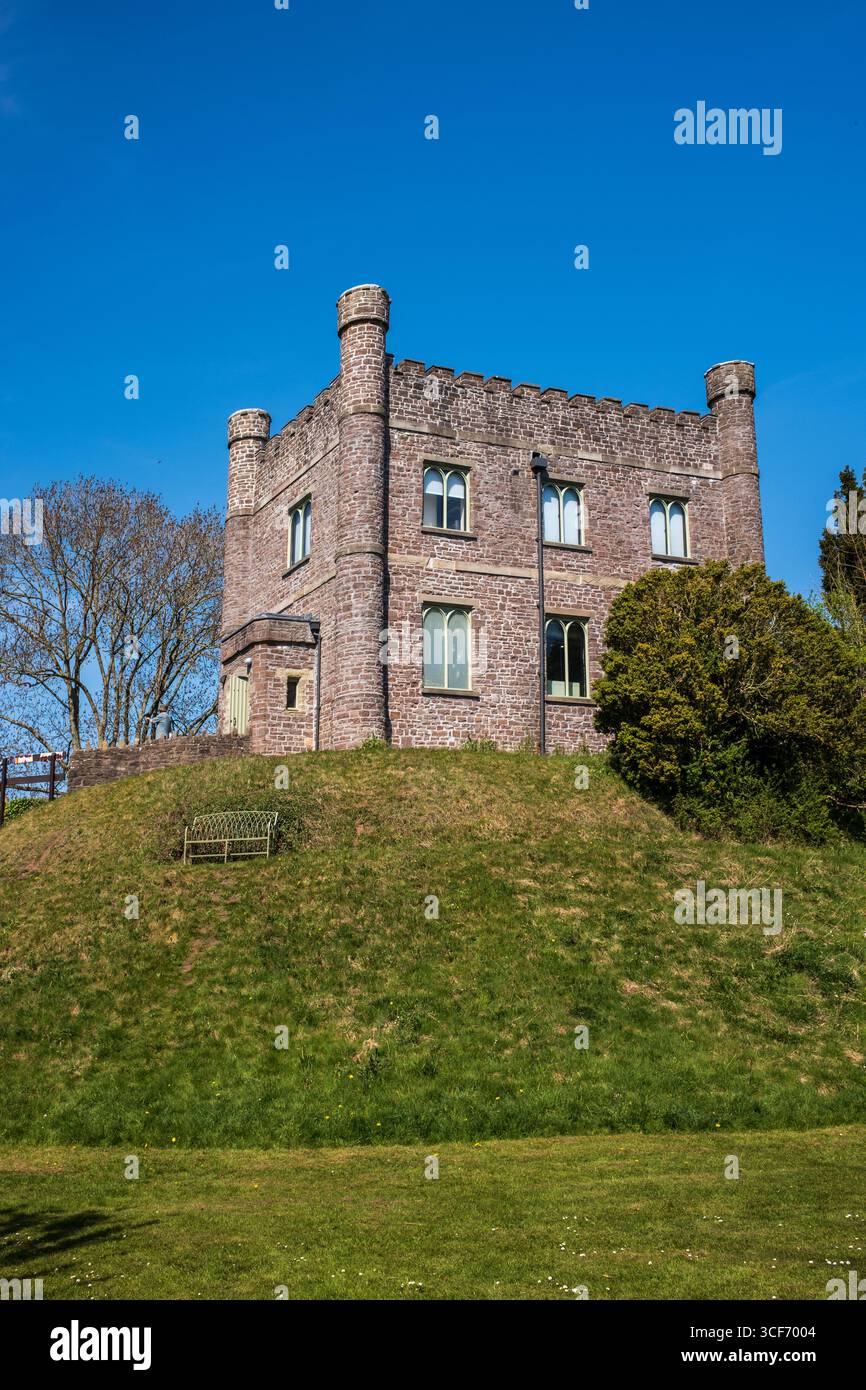Abergavenny Castle Museum auf der Motte in Abergavenny Monmouthshire Wales Großbritannien Stockfoto