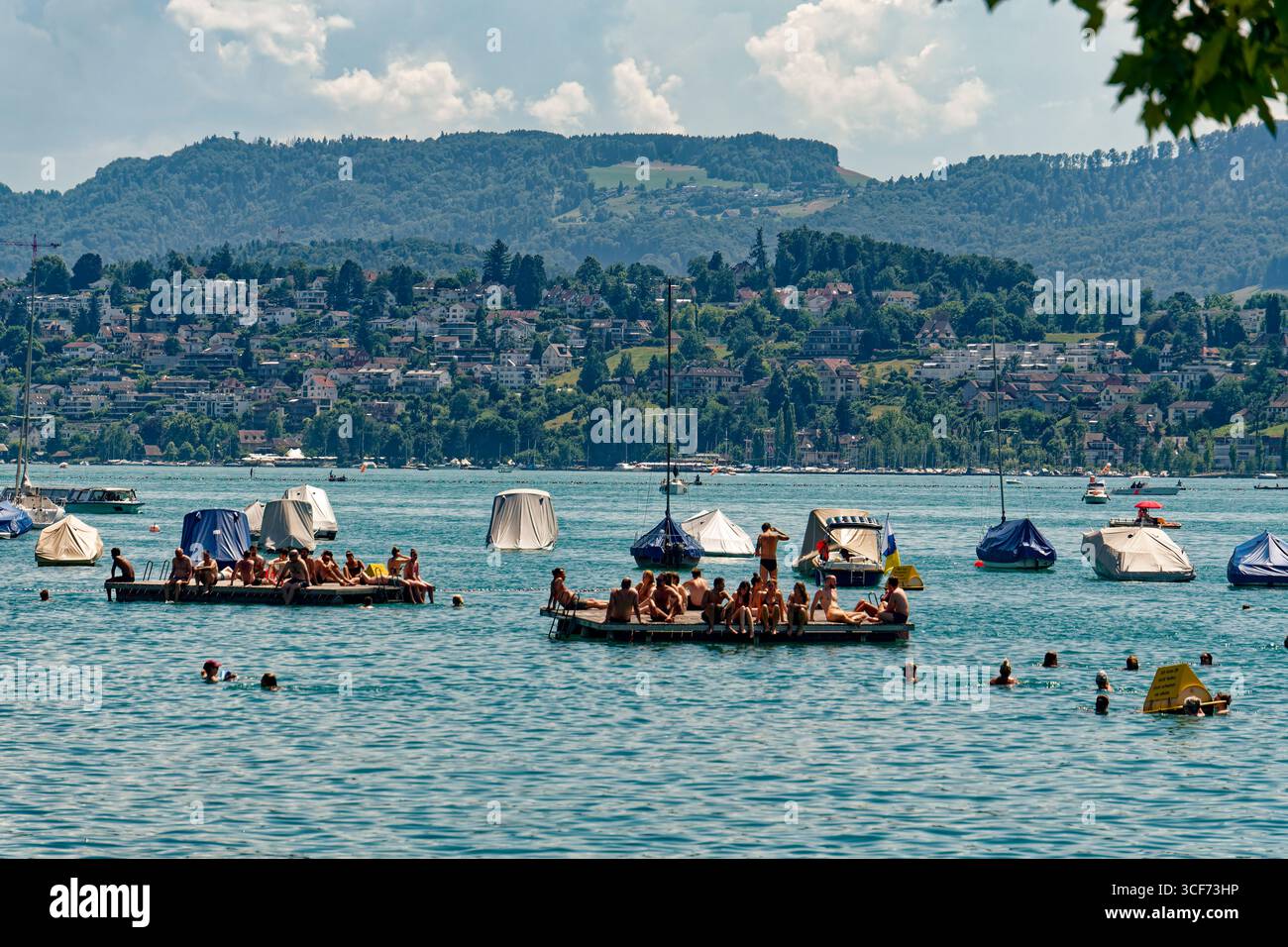 Zürich See, Sommer, Badi, Seebad Utoquai, Zürich, Schweiz Stockfoto
