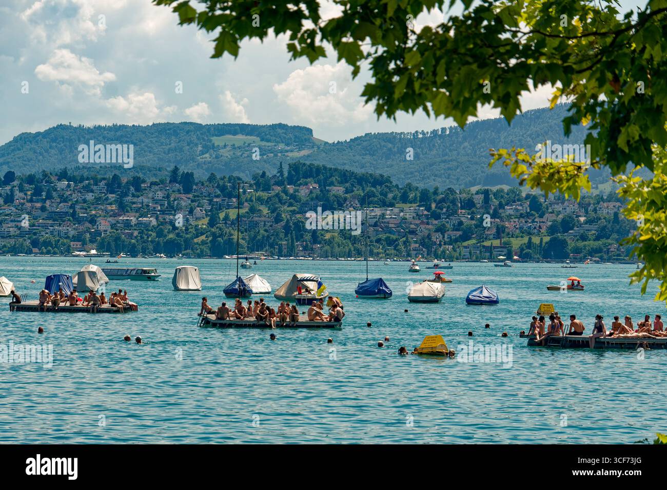 Zürich See, Sommer, Badi, Seebad Utoquai, Zürich, Schweiz Stockfoto