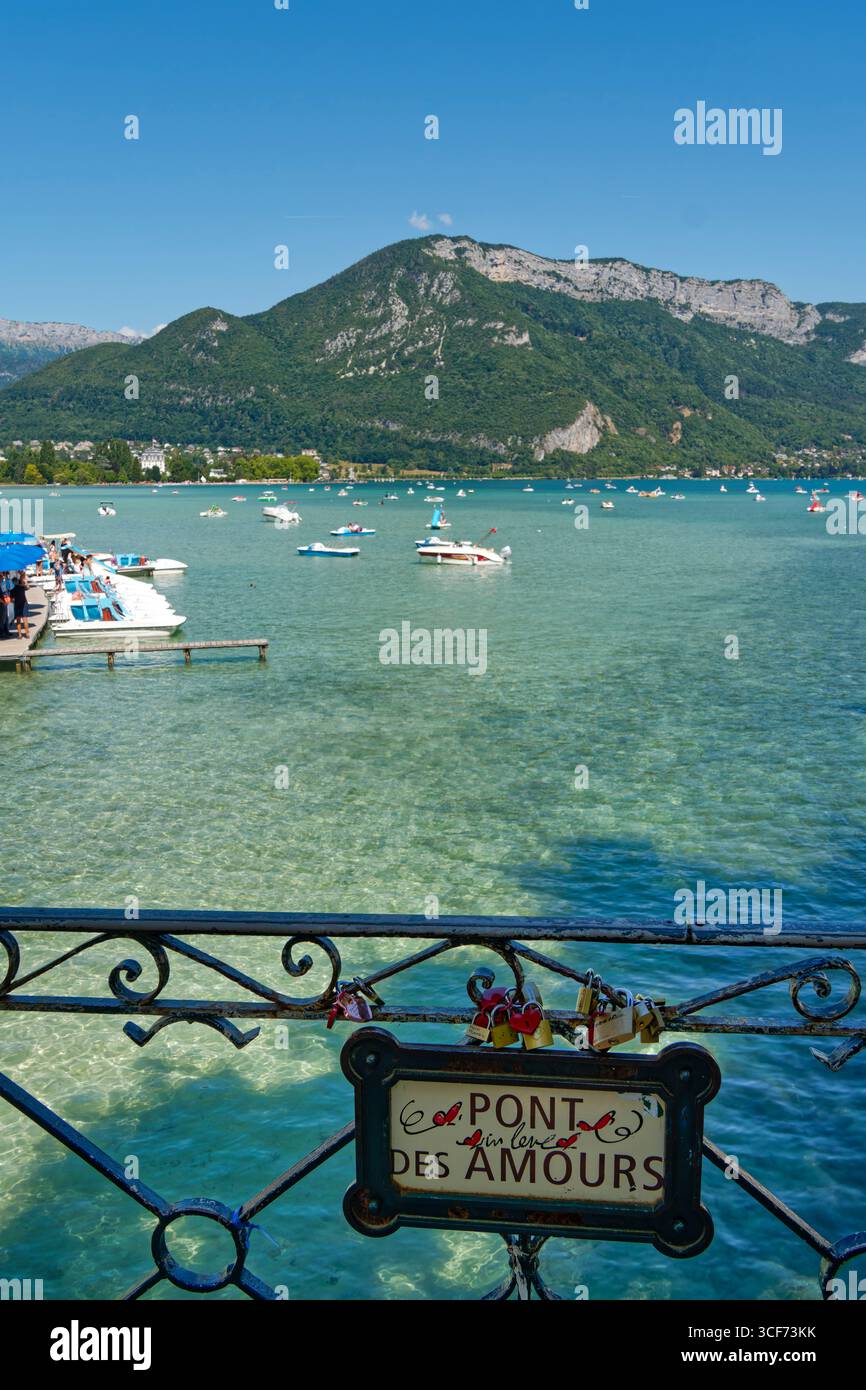 Pont des Amours, Lac d Annecy , Annecy , See, Haute Savoie, Frankreich, Auvergne-Rhone-Alpes, Europa Stockfoto