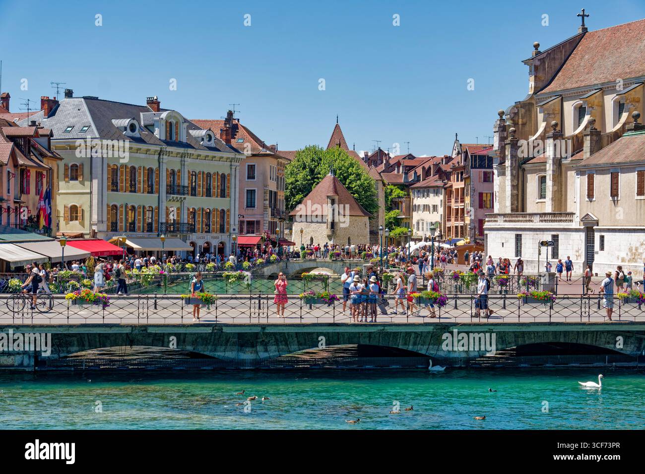 Annecy , Vieille Ville, Altstadt, Le Thiou, Haute Savoie, Frankreich, Auvergne-Rhone-Alpes, Europa Stockfoto