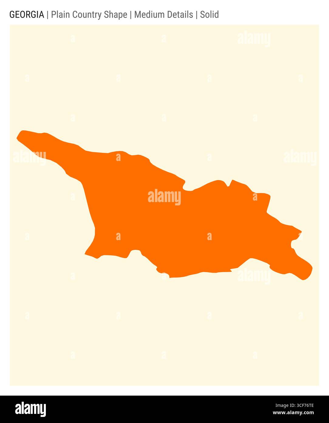 Georgia einfache Landkarte. Mittlere Details. Solide Ausführung. Gestalt Georgiens. Vektorabbildung. Stock Vektor