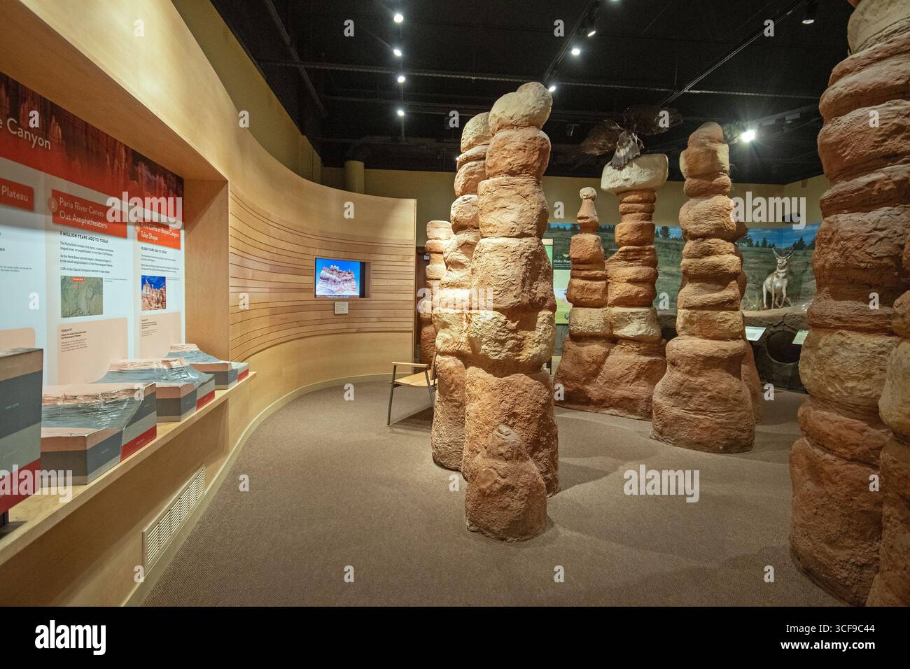 Nachbildung von Hoodoos im Museum of the Visitor Center im Bryce Canyon National Park, Utah, USA Stockfoto