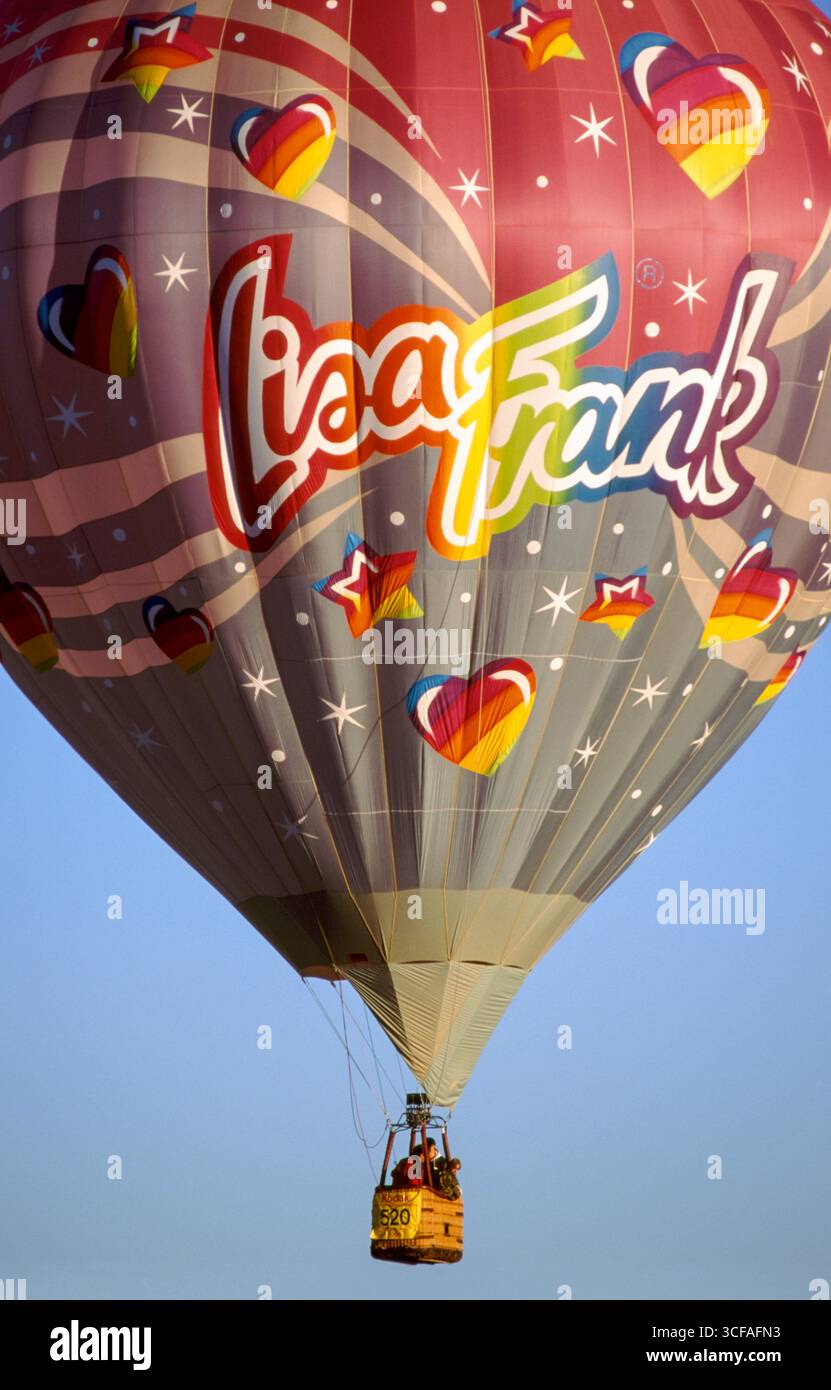 Der Heißluftballon Lisa Frank (Tempe, AZ) bei der Kodak Albuquerque International Balloon Fiesta 1998 in Albuquerque, Bernalillo County, New Mexico, USA Stockfoto