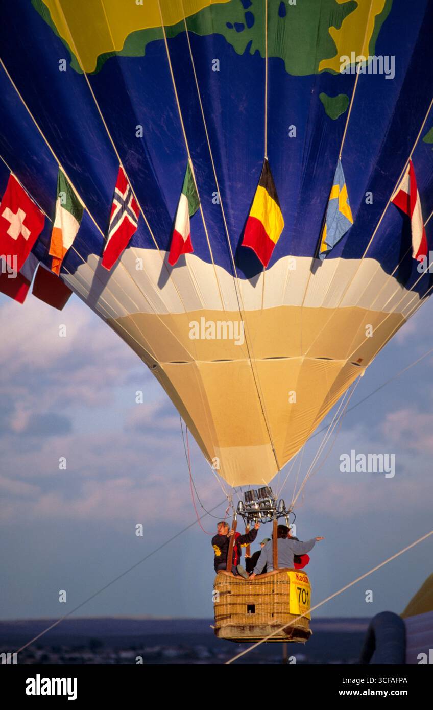 Heißluftballon 701 bei der Kodak Albuquerque International Balloon Fiesta 1998, Albuquerque, Bernalillo County, New Mexico, USA Stockfoto