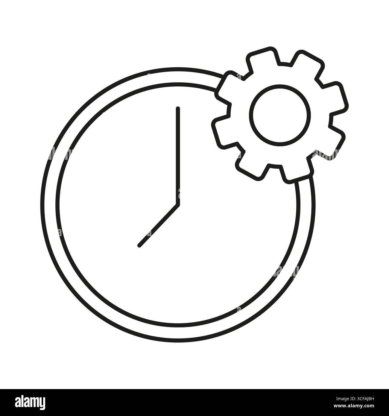 Uhrzeitsymbol. Symbol für Zeitmanagement. Abbildung zur Produktivitätsoptimierung. Element Vektoreffizienz. Stock Vektor