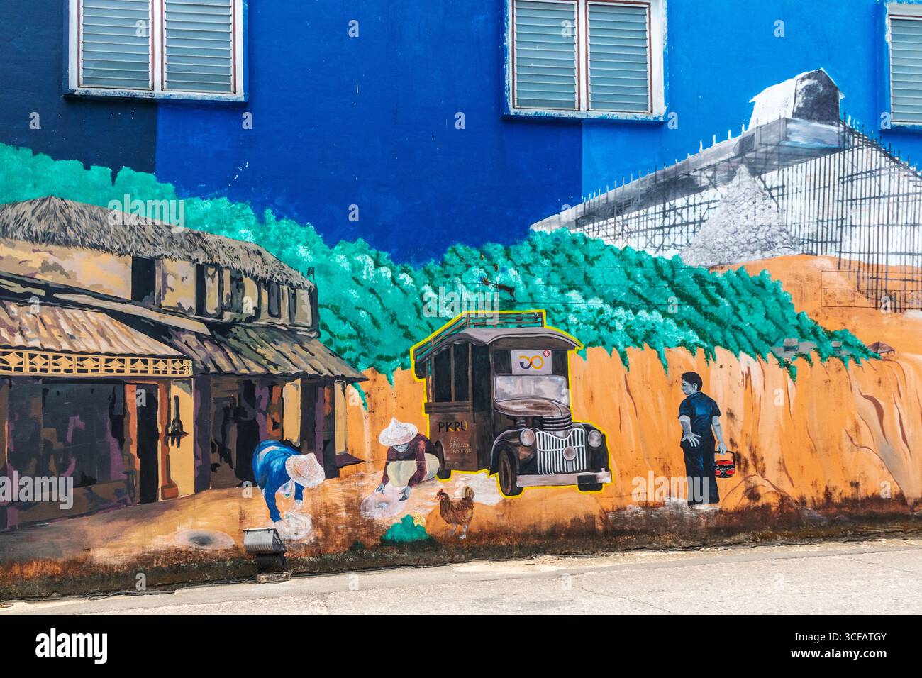 Street Art in Talat Yai, Takua Pa, Provinz Phang Nga, Thailand Stockfoto