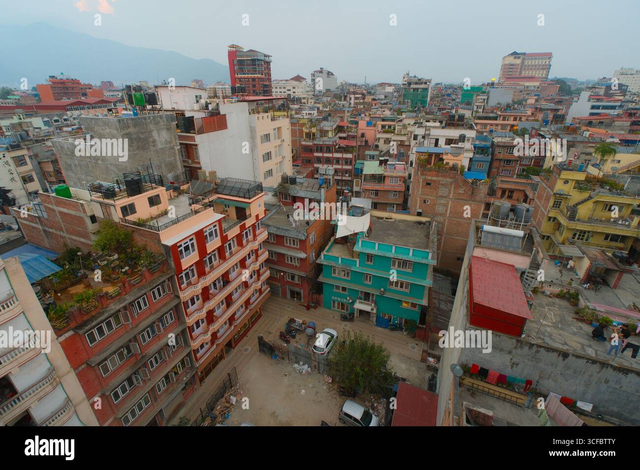 Auf dem Dach von Bhaktapur, Kathmandu Valley, Nepal Stockfoto
