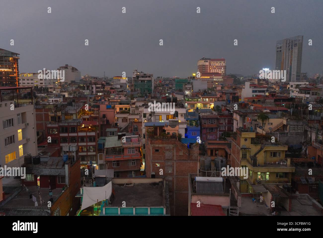 Auf dem Dach von Bhaktapur, Kathmandu Valley, Nepal Stockfoto