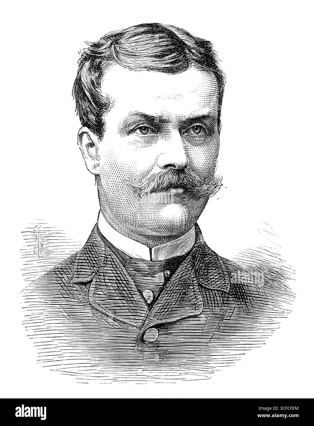 Lord Carrington, Verfasser der Adresse im House of Lords, 1881. Kupferstich aus einer Fotografie von W. und D. Downey. Charles Robert Carington, Dritter Baron Carrington (diese andere Schreibweise des Nachnamens und des Titels findet sich in Sir Bernard Burkes "Peerage"), von Upton im County Nottingham und von Bulcot Lodge in Irland, ist ein Peer sowohl des Vereinigten Königreichs als auch des irischen Adels...Lord Carrington, der im Mai 1813 geboren wurde, war Offizier der Royal Horse Guards und saß drei Jahre im House of the House of. Er teilt sich das Amt des Erbteils Stockfoto