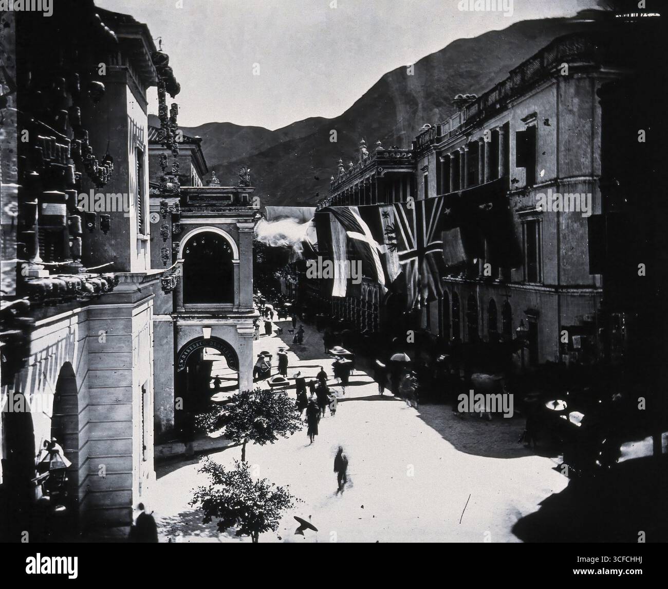 Queen's Road, Hongkong, 1981 (von negativ von 1869). Stockfoto