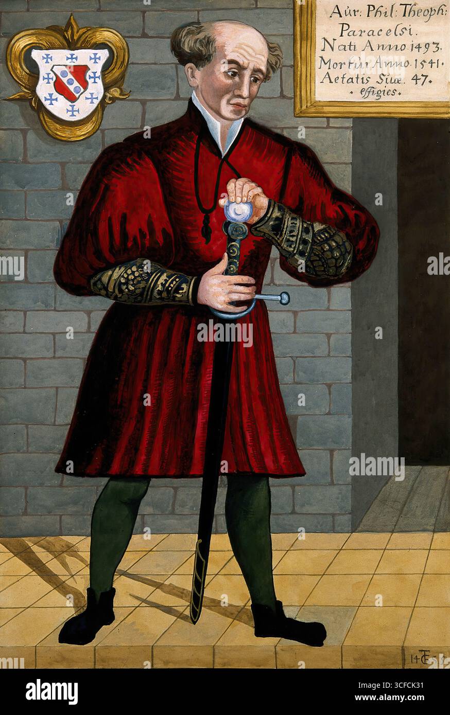 Aureolus Theophrastus Bombastus von Hohenheim [Paracelsus]. Stockfoto