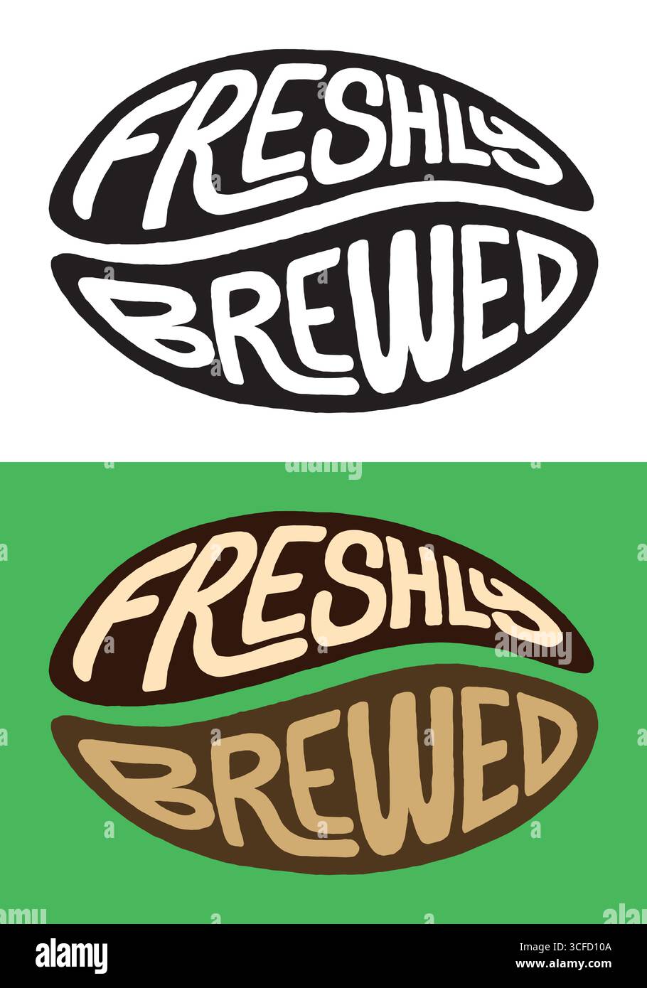 Frisch gebrühter illustrativer Schriftzug. Vektor-Design-Handbeschriftung Illustration für Web, T-Shirt-Design, andere grafische Design-Verwendung Stock Vektor
