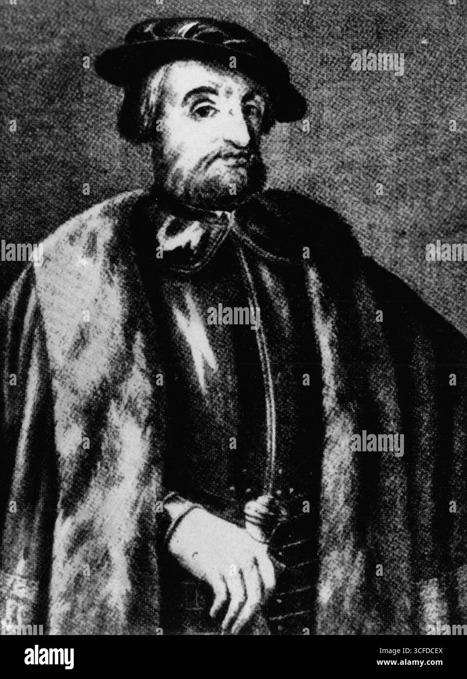 Hernán Cortés ( 1485–2. Dezember 1547) war ein spanischer Konquistador, der im frühen 16. Jahrhundert eine Expedition leitete, die den Fall des Aztekenreiches verursachte und große Teile des mexikanischen Festlandes unter den König von Kastilien brachte. Stockfoto