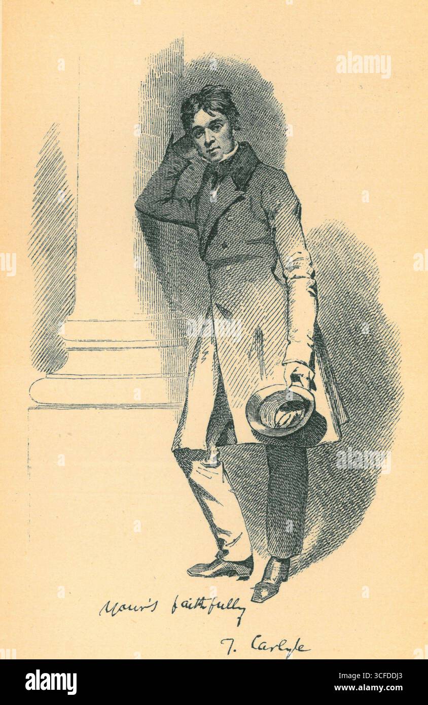 Thomas Carlyle war ein schottischer satirischer Schriftsteller , Essayist , Historiker , Übersetzer von Wilhelm Meister und Lehrer während der viktorianischen Ära . Stockfoto