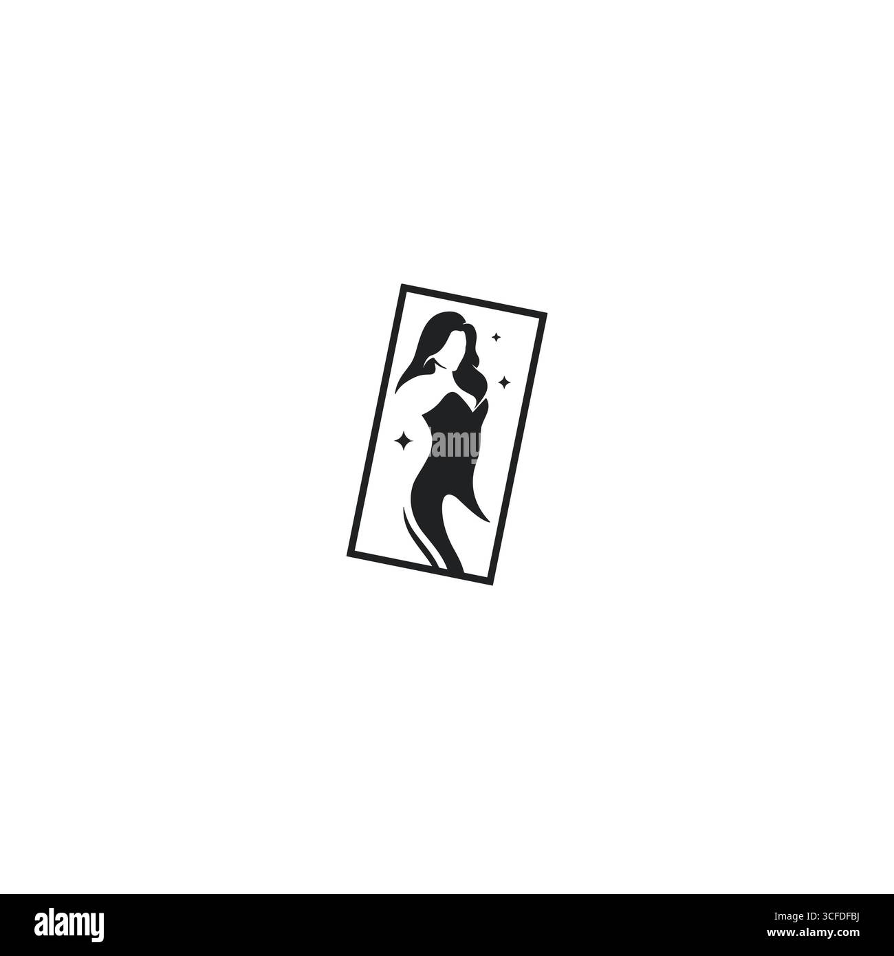 Flaches Vektordesign mit Logo für Frauen Stock Vektor