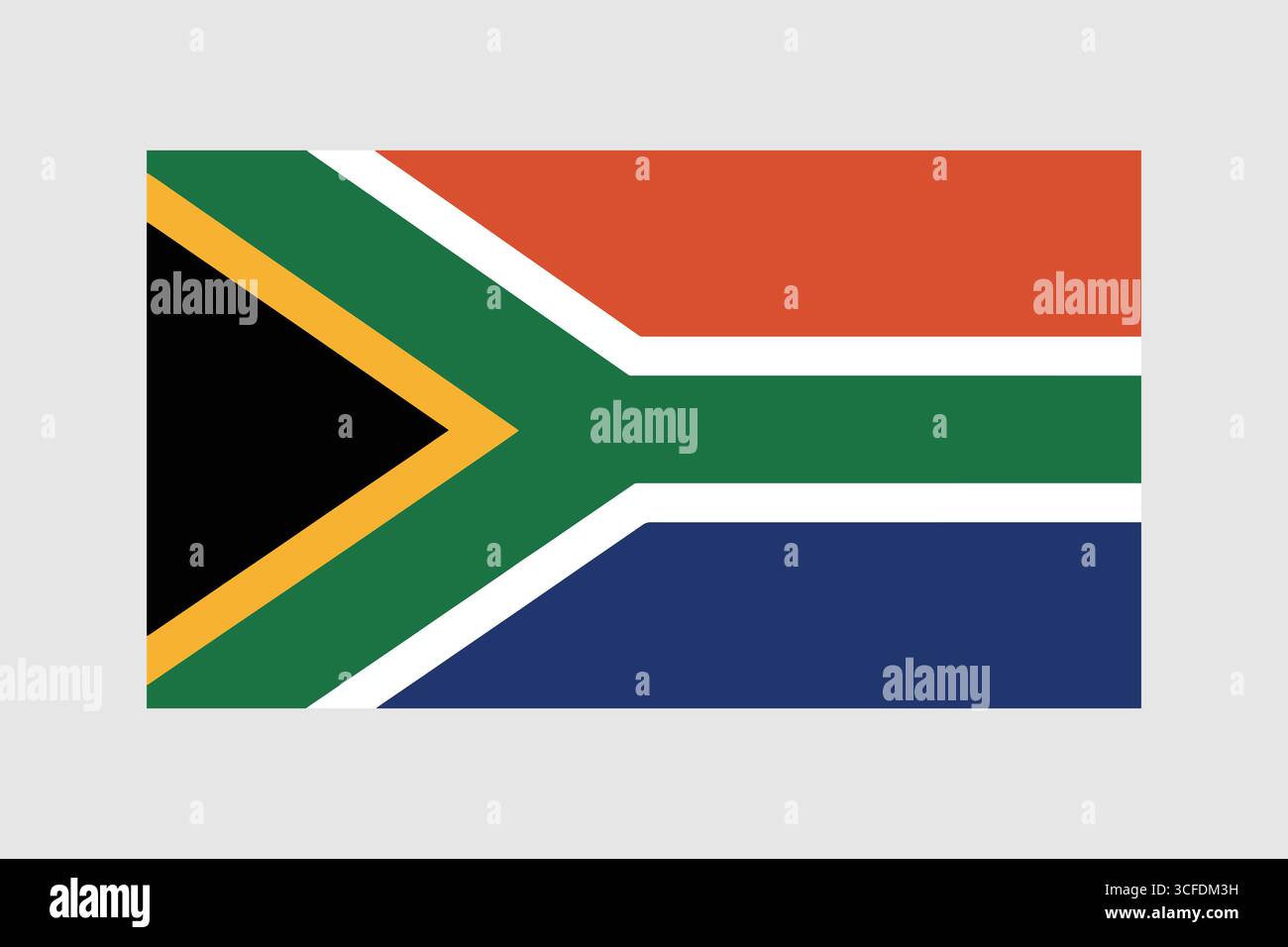 Südafrikanische Nationalflagge mit dreifarbigem und Y-förmigem Design Stock Vektor