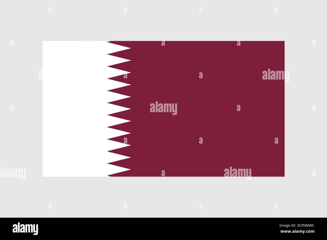 Katar Nationalflagge mit braunem und weißem Design Stock Vektor