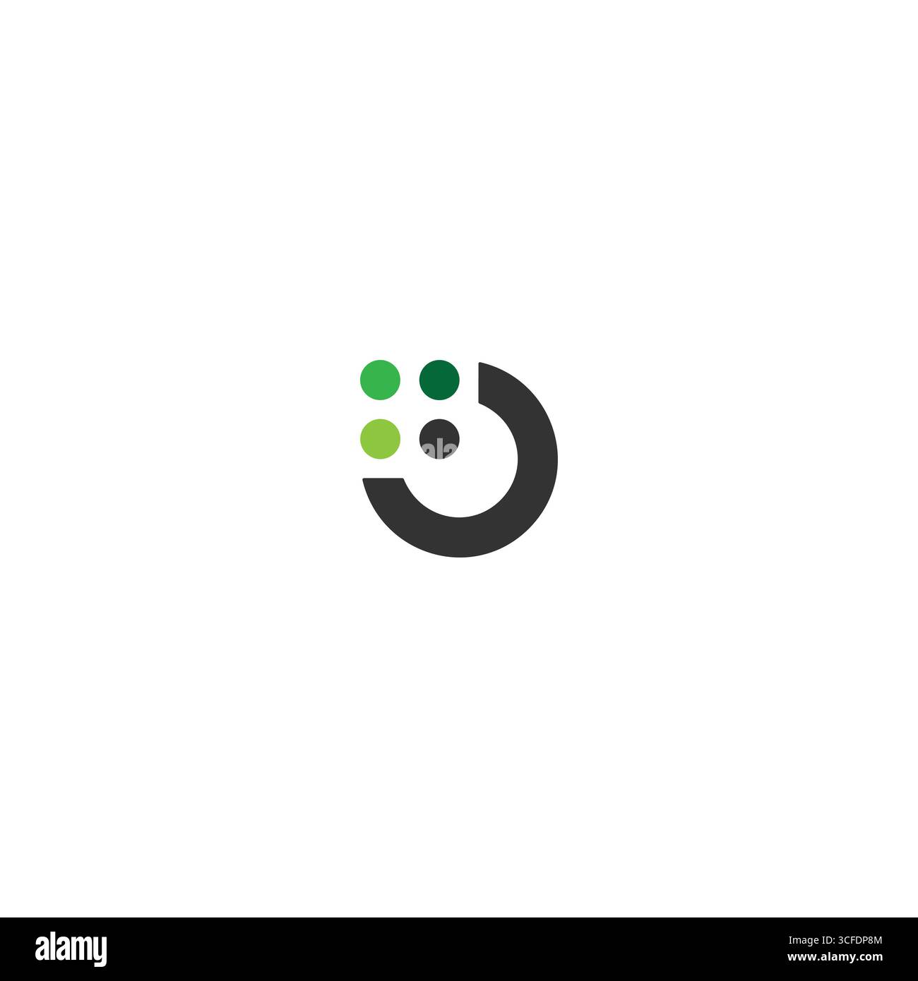 Flaches Vektordesign mit dem Logo „Letter O“ Stock Vektor
