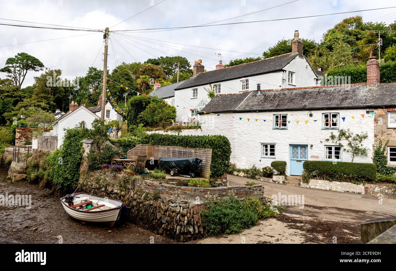 Lokale Häuser und Cottages Helford Cornwall UK Stockfoto